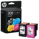 Μελάνι HP 308 Black+tricolor ink cartridge