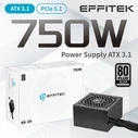 Τροφοδοτικό 750W Effitek Silver ATX 3.1, PCI 5.1