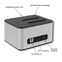 Docking Station Qoltec 5316 2x HDD / SSD 2.5 "/3.5" SATA USB 3.0 Clonning