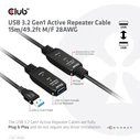 Καλώδιο USB Club 3D CAC-1406 USB 3.2 Gen1 Active Repeater 15m M/F 28AWG