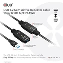 Καλώδιο USB Club 3D USB 3.2 Gen1 Active Repeater 10m / 32.8ft M/F 28AWG