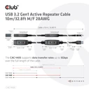 Καλώδιο USB Club 3D USB 3.2 Gen1 Active Repeater 10m / 32.8ft M/F 28AWG
