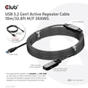 Καλώδιο USB Club 3D USB 3.2 Gen1 Active Repeater 10m / 32.8ft M/F 28AWG