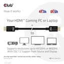 Καλώδιο HDMI Club 3D Ultra High Speed HDMI Certified 4K120Hz 8K60Hz 48Gbps M/M 5m/16.4ft