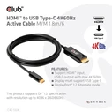 Καλώδιο HDMI Club 3D to USB Type-C 4K60Hz Active M/M 1.8m/6 ft