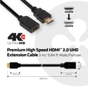 Καλώδιο HDMI Club 3D High Speed 2.0 4K60Hz Extension 3m Male/Female