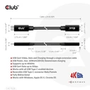 Καλώδιο USB Club 3D CAC-1529 USB Gen1 Type-C 5Gbps 60W(20V/3A) 4K60Hz M/F 2m