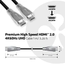 Καλώδιο HDMI Club 3D Premium High Speed 2.0 4K60Hz UHD 1 m