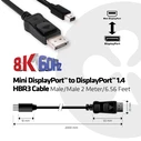 Καλώδιο DisplayPort Club 3D Mini DisplayPort 1.4 HBR3 8K60Hz Cable, 2 M