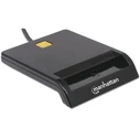 Card Reader Manhattan USB-A Contact Smart 12 Mbps,Windows or Mac, Cable 105cm, Black