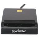 Card Reader Manhattan USB-A Contact Smart 12 Mbps,Windows or Mac, Cable 105cm, Black