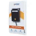 Card Reader Manhattan USB-A Contact Smart 12 Mbps,Windows or Mac, Cable 105cm, Black