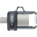 USB Flash 128GB Sandisk Ultra Dual m3.0 Type-A / Micro-3.2 Gen 1 (3.1 Gen 1) Black,Silver,Transparent