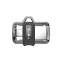 USB Flash 128GB Sandisk Ultra Dual m3.0 Type-A / Micro-3.2 Gen 1 (3.1 Gen 1) Black,Silver,Transparent