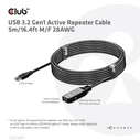 Καλώδιo USB Club 3D USB 3.2 Gen1 Active Repeater 5m/ 16.4 ft M/F 28AWG