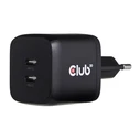 Φορτιστής Πρίζας Club 3D Travel PPS 45W GAN technology, Dual port USB Type-C, Power Delivery(PD) 3.0 Support Black