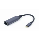 Αντάπτορας Δικτύου USB Gembird A-USB3C-LAN-01 type-C space grey, 0.15m