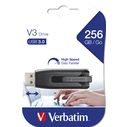 USB Flash 256GB Verbatim V3 Type-A 3.2 Gen 1 (3.1 Gen 1) Black