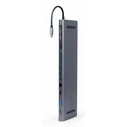 Docking Station Gembird A-CM-COMBO9-01 USB Type-C 9-in-1 (USB hub + HDMI + VGA + PD + card reader + LAN + 3.5 mm audio), space grey