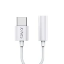Αντάπτορας USB Savio Type 3.1 C (M)  Jack 3.5mm (F) Audio White AK-51