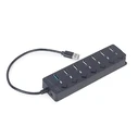 USB Hub Gembird UHB-U3P1U2P6P-01 7-port (1 x 3.1 + 6 x 2.0) with switches, black