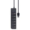 USB Hub Gembird UHB-U3P1U2P6P-01 7-port (1 x 3.1 + 6 x 2.0) with switches, black