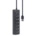 USB Hub Gembird UHB-U3P1U2P6P-01 7-port (1 x 3.1 + 6 x 2.0) with switches, black