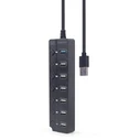 USB Hub Gembird UHB-U3P1U2P6P-01 7-port (1 x 3.1 + 6 x 2.0) with switches, black