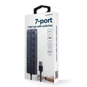 USB Hub Gembird UHB-U3P1U2P6P-01 7-port (1 x 3.1 + 6 x 2.0) with switches, black