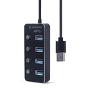 USB Hub Gembird UHB-U3P4P-01 USB 3.1 (Gen 1) powered 4-port with switches, black