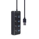 USB Hub Gembird UHB-U3P4P-01 USB 3.1 (Gen 1) powered 4-port with switches, black