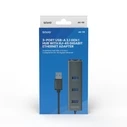 USB Hub Savio AK-57 USB-A - 3 x USB-A with RJ-45 Gigabit 5000 Mbit/s, grey