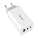 Φορτιστής Πρίζας Savio LA-07 GaN 65W mains USB, QC4.0+, PD 3.0, White