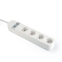 Πολύπριζο με USB Gembird TSL-PS-S4U-01-W Smart 4 AC outlet(s) Type E 1.5 m 3 3880 W White