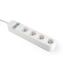 Πολύπριζο με USB Gembird TSL-PS-S4U-01-W Smart 4 AC outlet(s) Type E 1.5 m 3 3880 W White