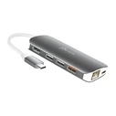 Docking Station J5create JCD383 USB-C 9-in-1 Multi Adapter, Silver and White