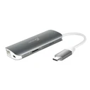 Docking Station J5create JCD383 USB-C 9-in-1 Multi Adapter, Silver and White