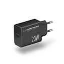 Φορτιστής Πρίζας Esperanza EZC104K mains charger 20W Black