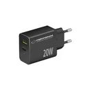 Φορτιστής Πρίζας Esperanza EZC105K mains charger 20W Black