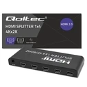 HDMI Splitter Qoltec 51799 Active 4 x HDMI 4K x 2K / 6Gb/s / 60Hz