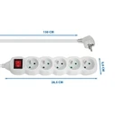 Πολύπριζο Esperanza ELK214W Power strip 5GN/1.5M White