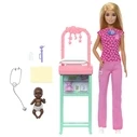 Κούκλα Barbie Baby Doctor Doll with Blonde Fashion Doll, 1 Baby Doll, Furniture