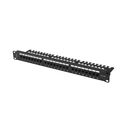 Patch Panel Lanberg 24 port 1U 19" CAT.6A UTP with Cable Organizer Black