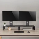 Βάση Monitor Dual - Maclean, max. 20kg, tempered glass, (1029x285x127mm), MC-936