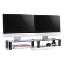 Βάση Monitor Dual - Maclean, max. 20kg, tempered glass, (1029x285x127mm), MC-936