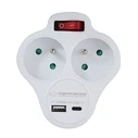 Ταφ Esperanza ELK311W Electrical splitter 2 GN. USB-C USB-A ON. White