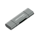 Card Reader Vention USB3.0 Multi-function Card Reader Gray Metal Type