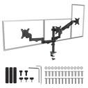 Βάση Monitor Maclean 3 x mount, gas spring, 17"-27", 2-8kg, Black, MC-137