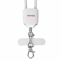 Καλώδιο Activejet lanyard with 3-in-1 charging White. Ends with various connectors: USB-C, Lightning adapter, USB-A