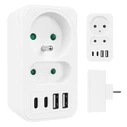 Πολύπριζο Current socket x2 + 4xUSB Maclean, with 2 sockets, 2xUSB A, 2xUSB C PD 20W, 1x16A + 1x6A, MCE249 F/W